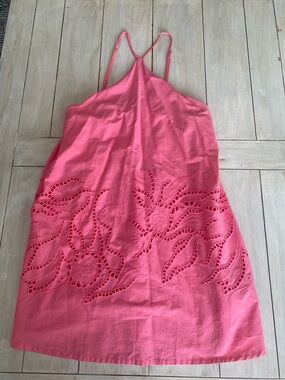 MinkPink Hot Pink Eyelet Halter Sun Dress Small